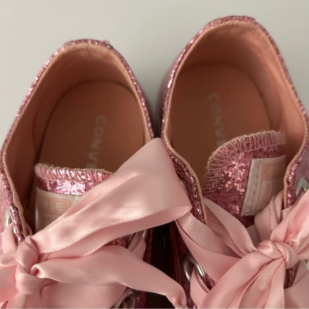 Converse All Star Party Dress Low Top Pink Glitter Sneakers